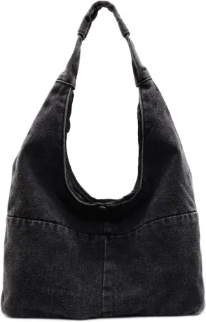 Vintage Grunge Tote Bag Y2K Canvas Bag for Women Men, Denim Crossbody Hobo Shoulder Bag Retro Unisex Bag