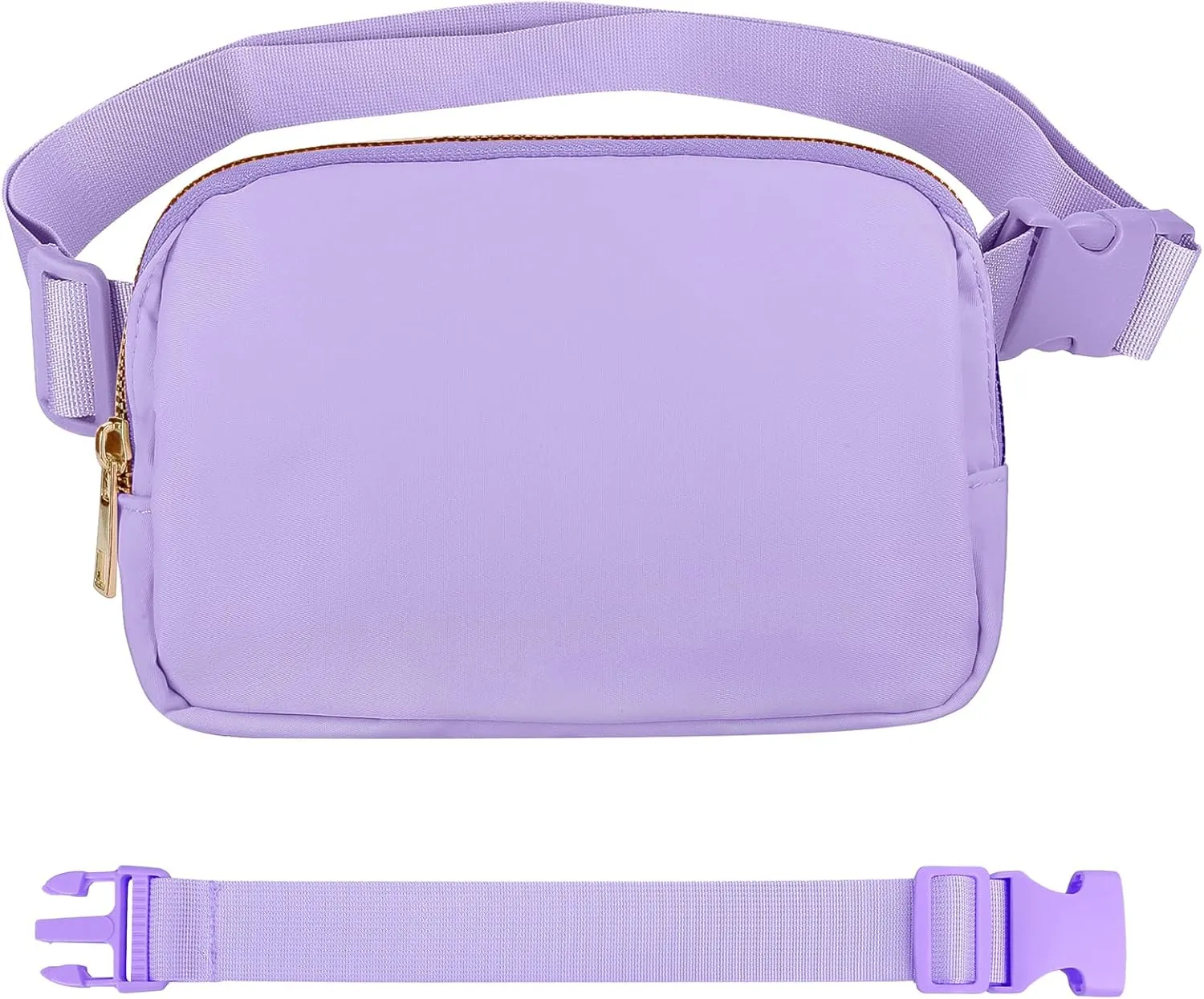 VOROLO Waist Pack for Running Fanny Pack for Women and Men Crossbody Belt Bag Bum Bag with Adjustable Strap for Sports Light Purple with Rope