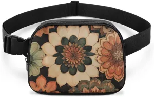 Waist Bag for Women Fashionable Orange Mandala Art Fanny Pack Large Chest Bag with Adjustable Strap for Walking Running Hiking Travel Lightweight Fanny Packs Purses