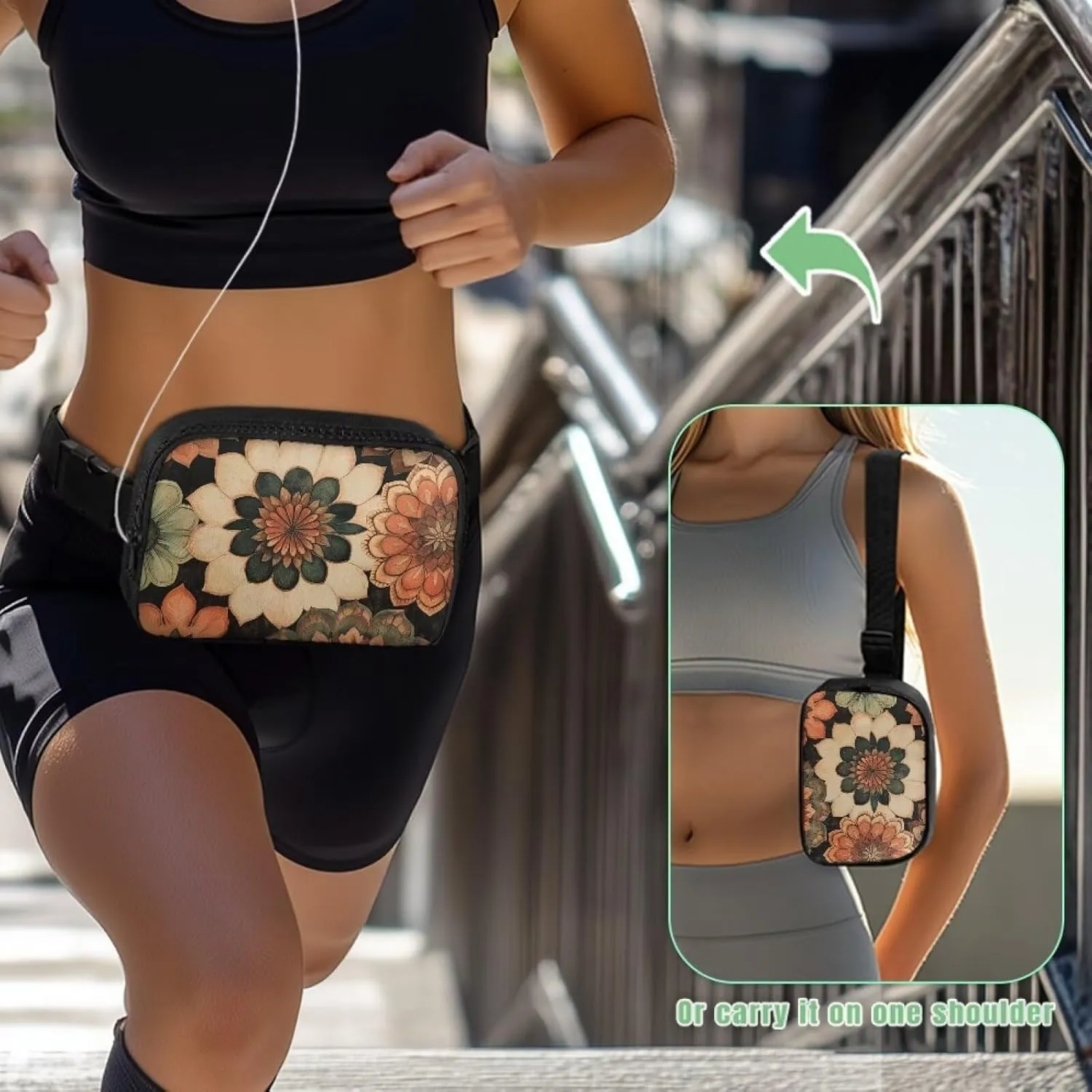 Waist Bag for Women Fashionable Orange Mandala Art Fanny Pack Large Chest Bag with Adjustable Strap for Walking Running Hiking Travel Lightweight Fanny Packs Purses