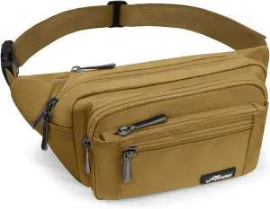 Waist Pack Bag Fanny Pack for Men&Women Hip Bum Bag with Adjustable Strap for Outdoors Workout Traveling Casual Running Hiking Cycling (Khaki)
