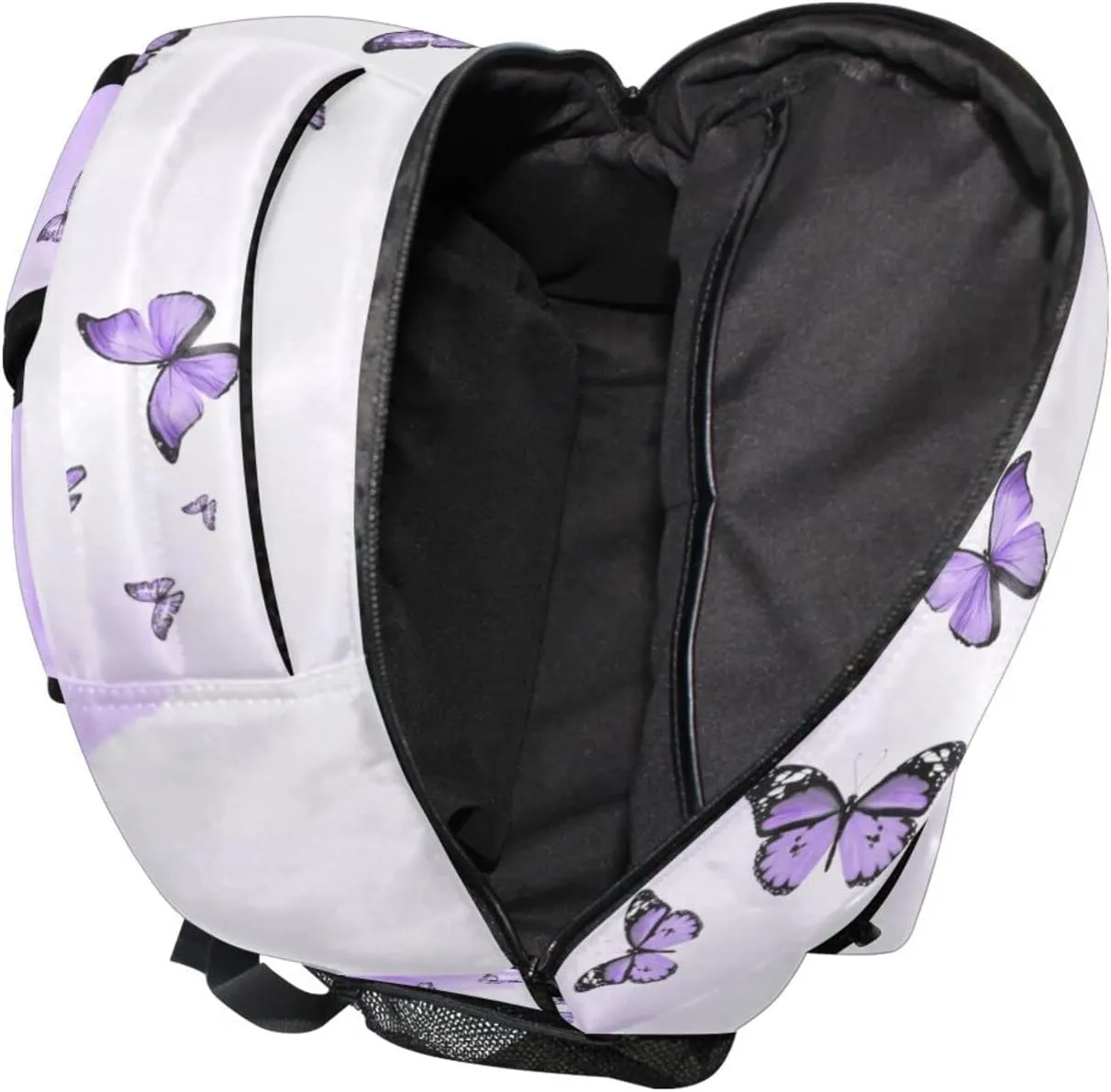 Wamika Purple Butterfly Backpack for Girls Cute Kawaii Kids School Backpacks Book Bag Daypack