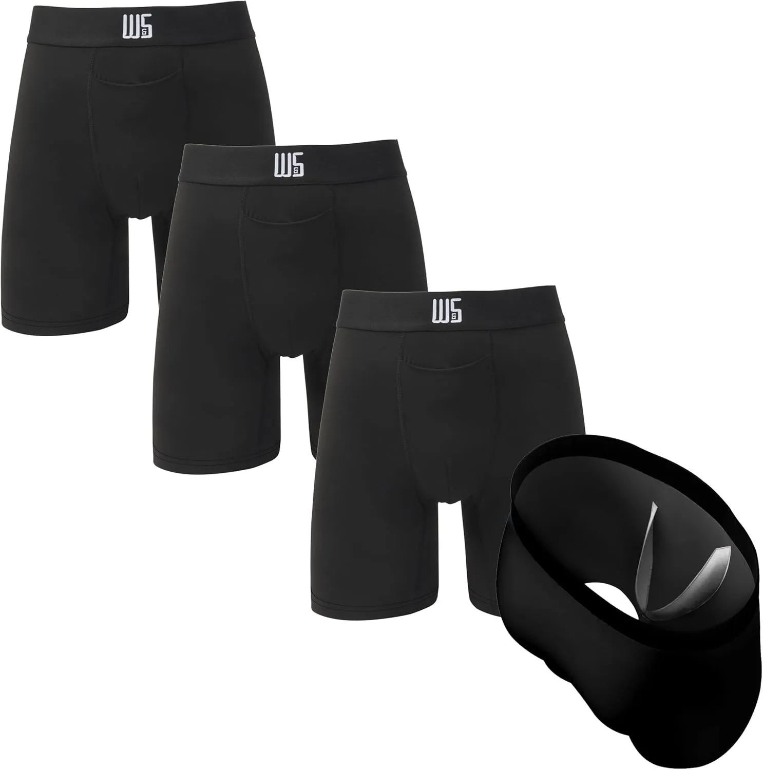 Warriors & Scholars Chafe Safe Pouch 8" Inseam Boxer Briefs For Men With Pouch, Breathable, Soft, Moisture Wicking Underwear