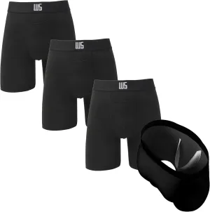 Warriors & Scholars Chafe Safe Pouch 8" Inseam Boxer Briefs For Men With Pouch, Breathable, Soft, Moisture Wicking Underwear