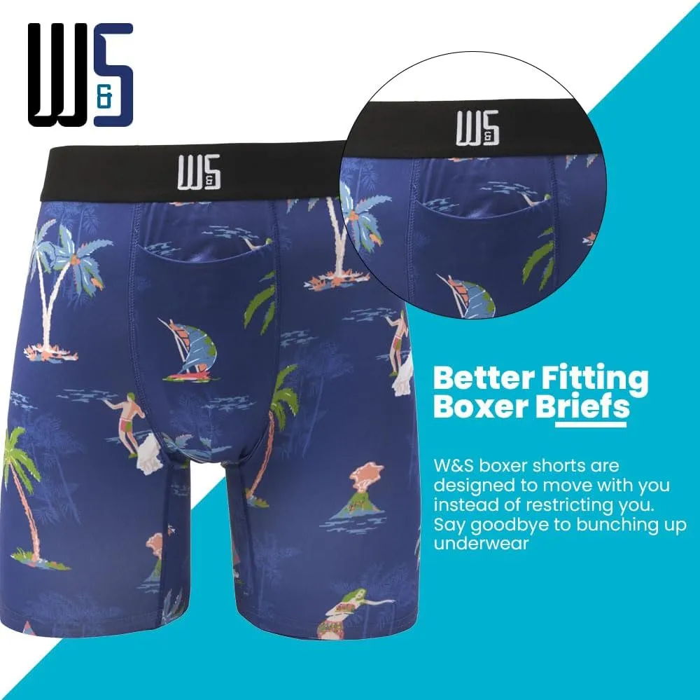 Warriors & Scholars Chafe Safe Pouch 8" Inseam Boxer Briefs For Men With Pouch, Breathable, Soft, Moisture Wicking Underwear