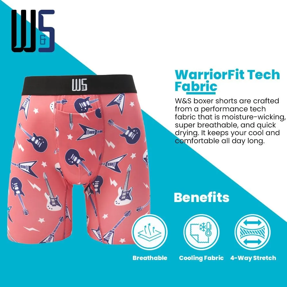 Warriors & Scholars Chafe Safe Pouch 8" Inseam Boxer Briefs For Men With Pouch, Breathable, Soft, Moisture Wicking Underwear