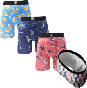 Warriors & Scholars Chafe Safe Pouch 8" Inseam Boxer Briefs For Men With Pouch, Breathable, Soft, Moisture Wicking Underwear