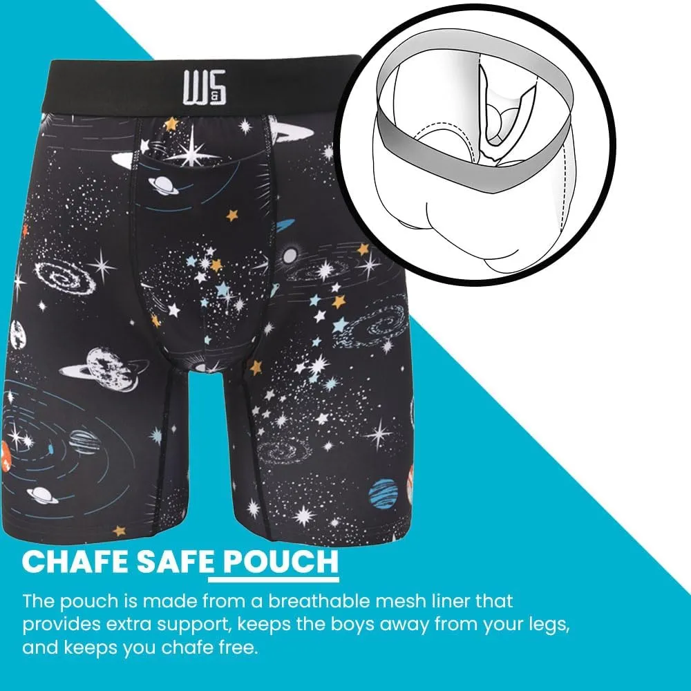 Warriors & Scholars Chafe Safe Pouch 8" Inseam Boxer Briefs For Men With Pouch, Breathable, Soft, Moisture Wicking Underwear