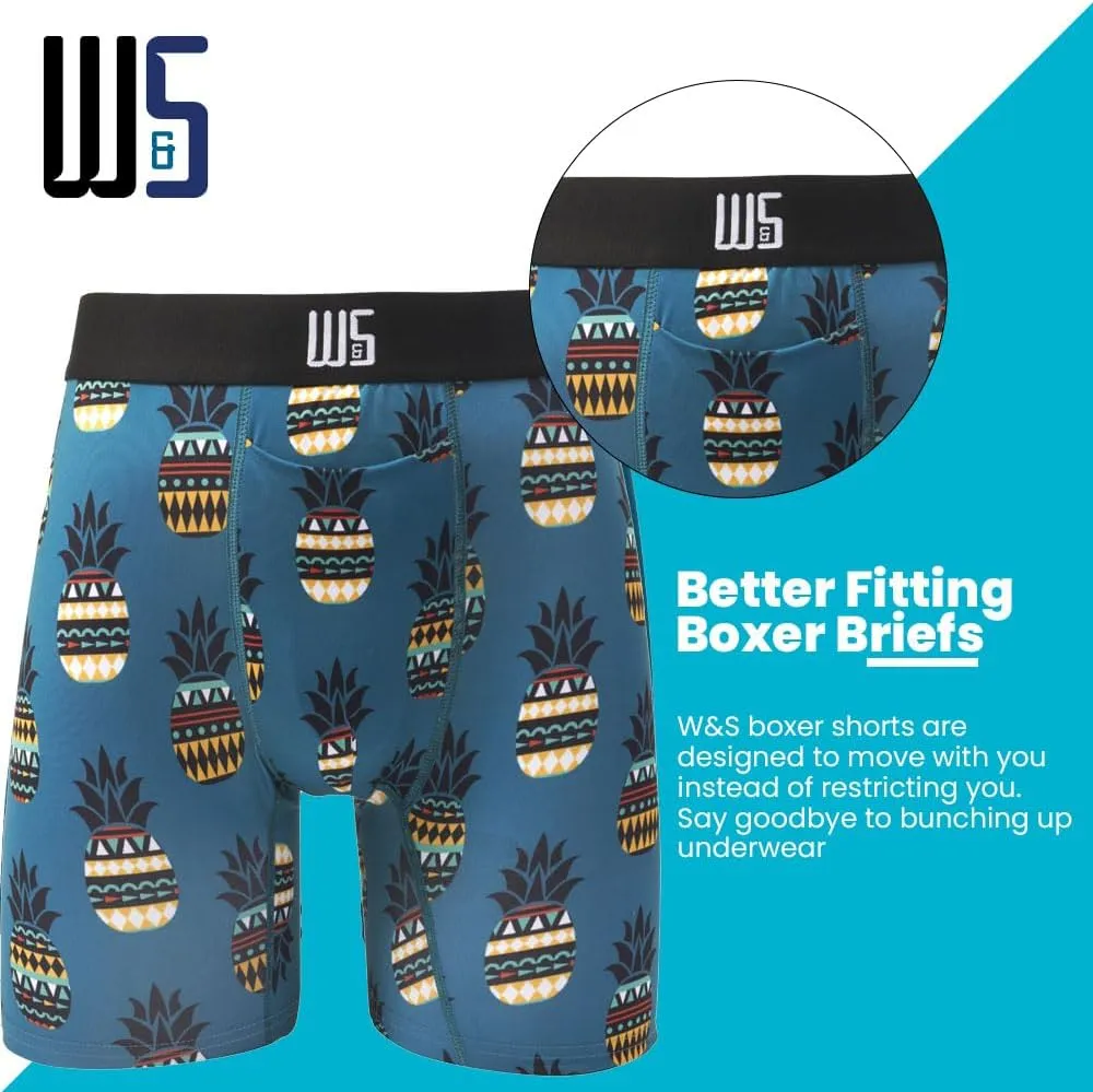Warriors & Scholars Chafe Safe Pouch 8" Inseam Boxer Briefs For Men With Pouch, Breathable, Soft, Moisture Wicking Underwear