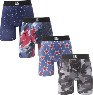 Warriors & Scholars Chafe Safe Pouch 8" Inseam Boxer Briefs For Men With Pouch, Breathable, Soft, Moisture Wicking Underwear