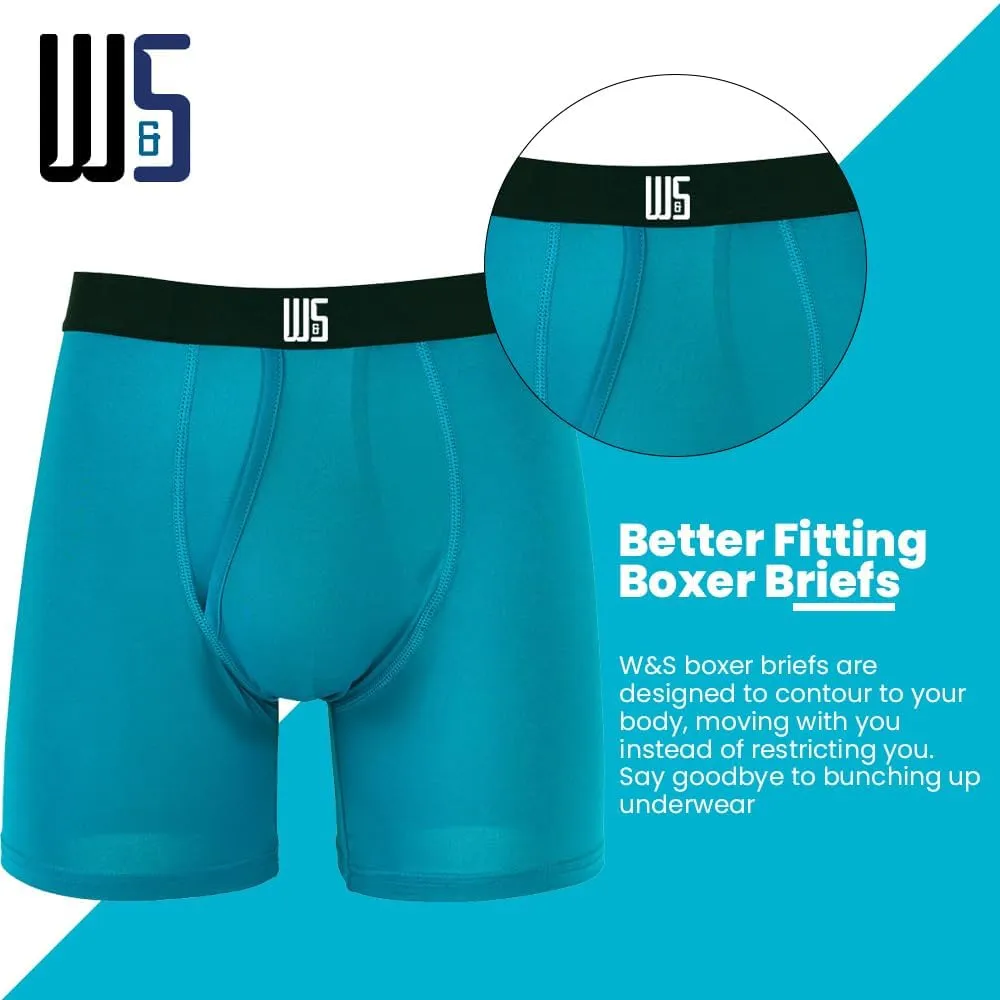 Warriors & Scholars Chafe Safe Pouch Boxer Briefs For Men Pack Of 6, Ultra Soft, Moisture-Wicking, Buldge Enhancing Underwear