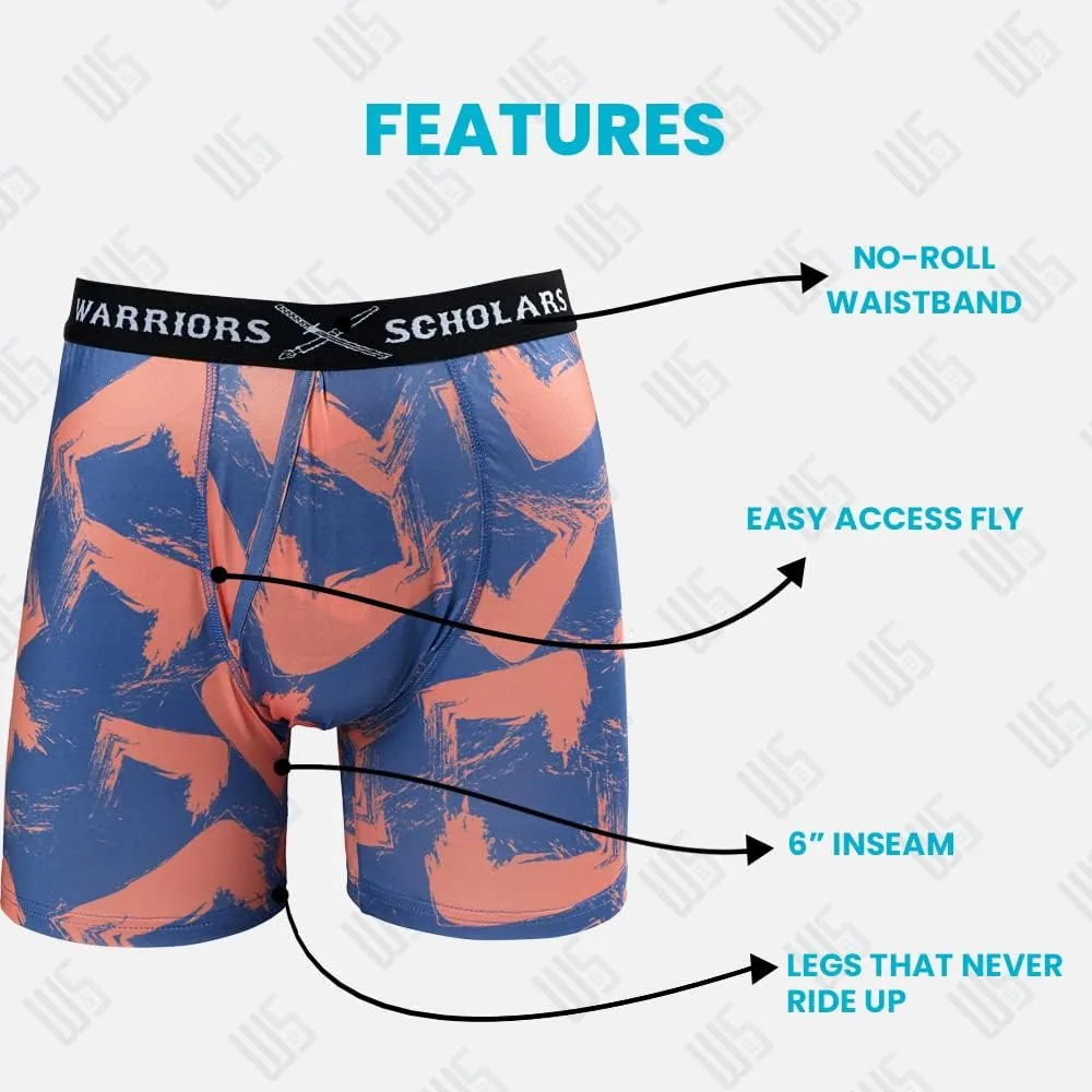 Warriors & Scholars | Mens Boxer Briefs | Boxer Briefs for Men Pack of 6 | Mens Boxer Briefs Underwear | Boys Boxer Briefs