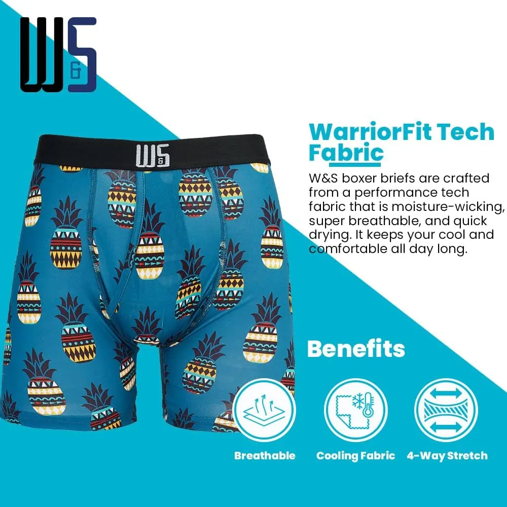 Warriors & Scholars | Mens Boxer Briefs | Boxer Briefs for Men Pack of 6 | Mens Boxer Briefs Underwear | Boys Boxer Briefs