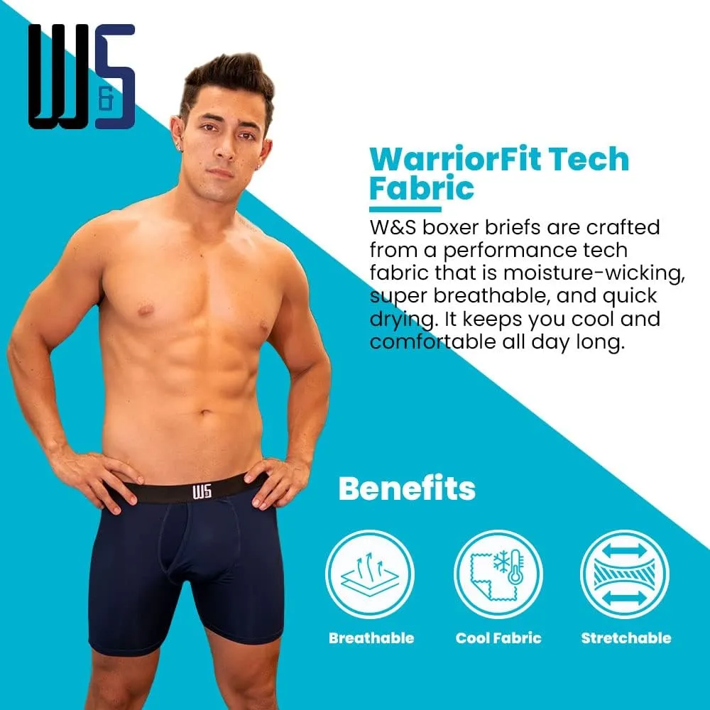 Warriors & Scholars | Mens Boxer Briefs | Boxer Briefs for Men Pack of 6 | Mens Boxer Briefs Underwear | Boys Boxer Briefs