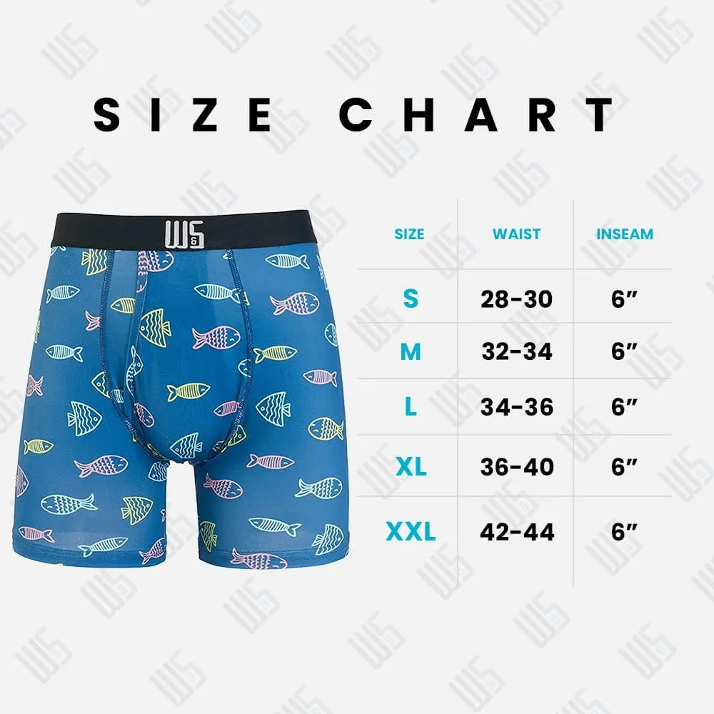 Warriors & Scholars | Mens Boxer Briefs | Boxer Briefs for Men Pack of 6 | Mens Boxer Briefs Underwear | Boys Boxer Briefs