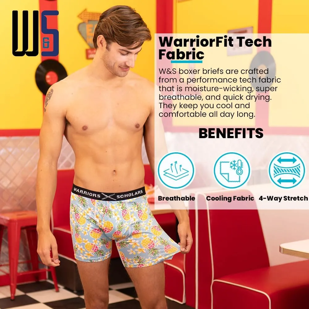 Warriors & Scholars | Mens Boxer Briefs | Boxer Briefs for Men Pack of 6 | Mens Boxer Briefs Underwear | Boys Boxer Briefs