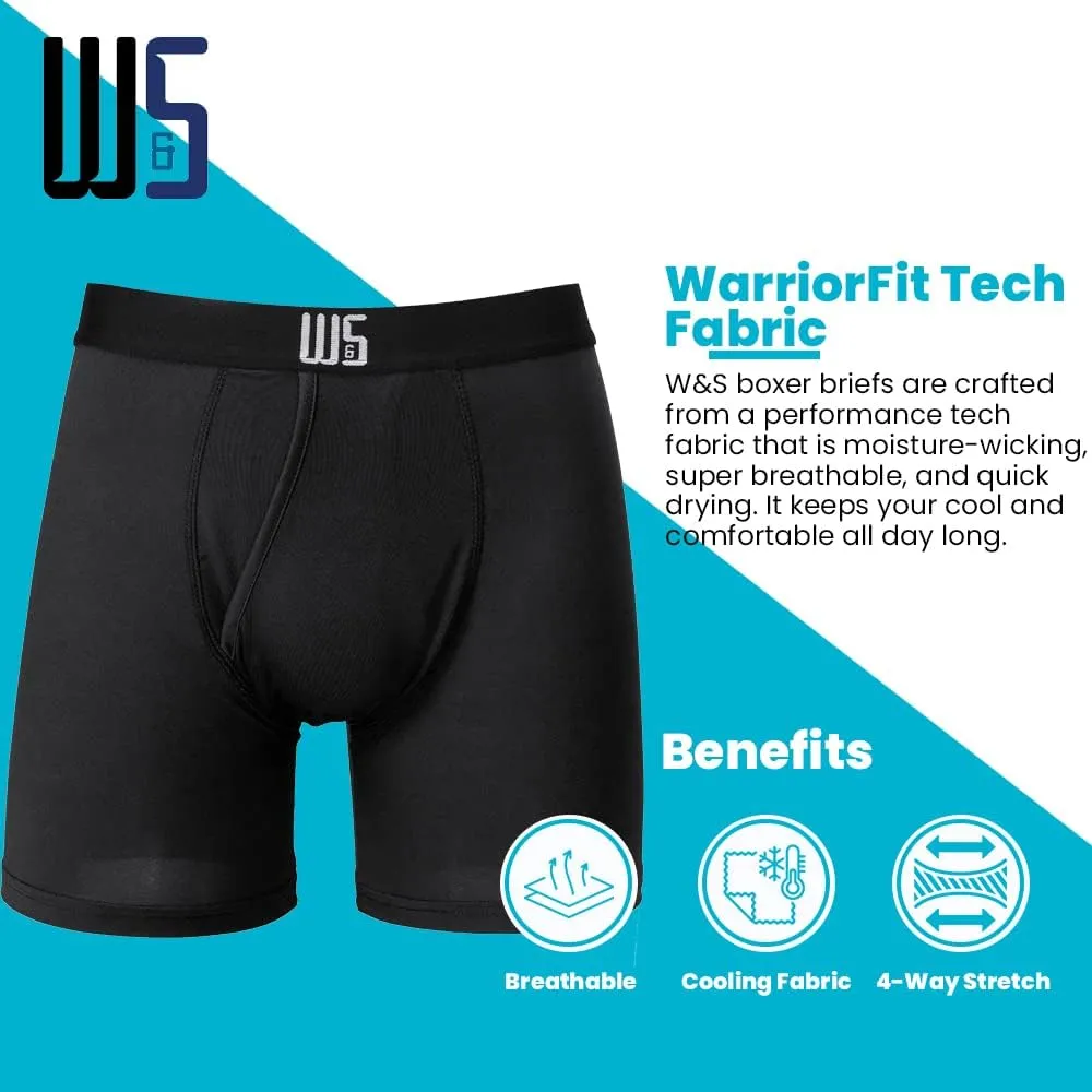 Warriors & Scholars | Mens Boxer Briefs | Boxer Briefs for Men Pack of 6 | Mens Boxer Briefs Underwear | Boys Boxer Briefs