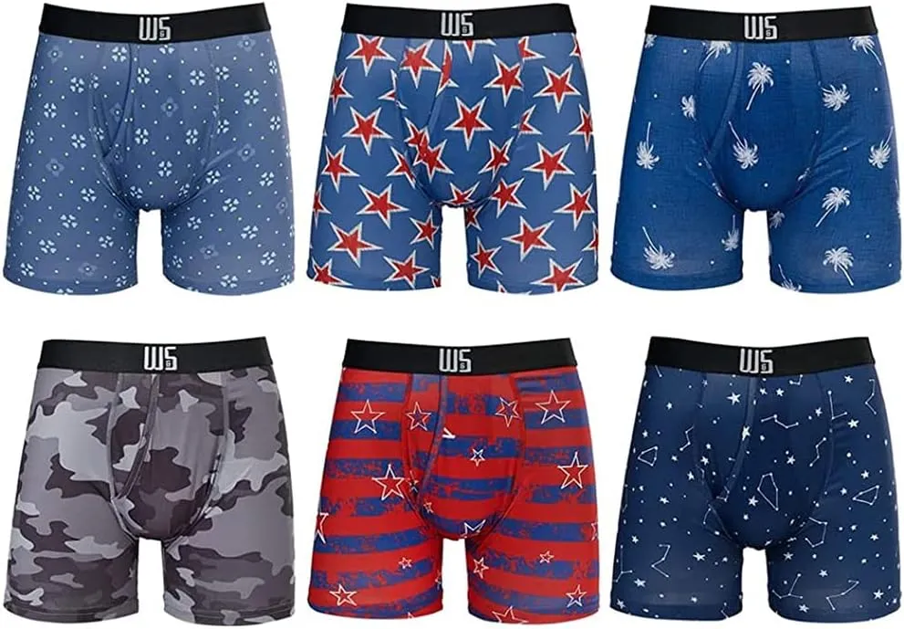 Warriors & Scholars | Mens Boxer Briefs | Boxer Briefs for Men Pack of 6 | Mens Boxer Briefs Underwear | Boys Boxer Briefs
