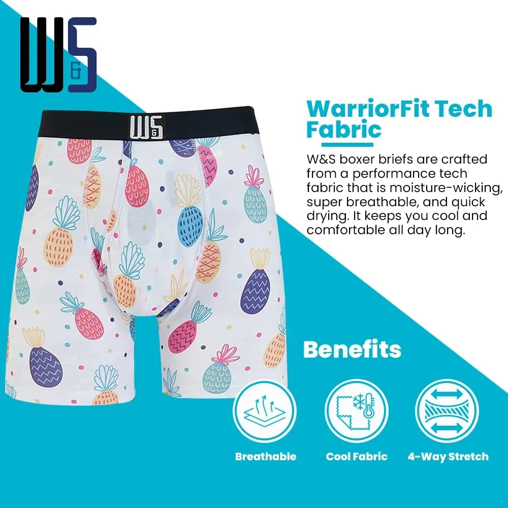 Warriors & Scholars | Mens Boxer Briefs | Boxer Briefs for Men Pack of 6 | Mens Boxer Briefs Underwear | Boys Boxer Briefs