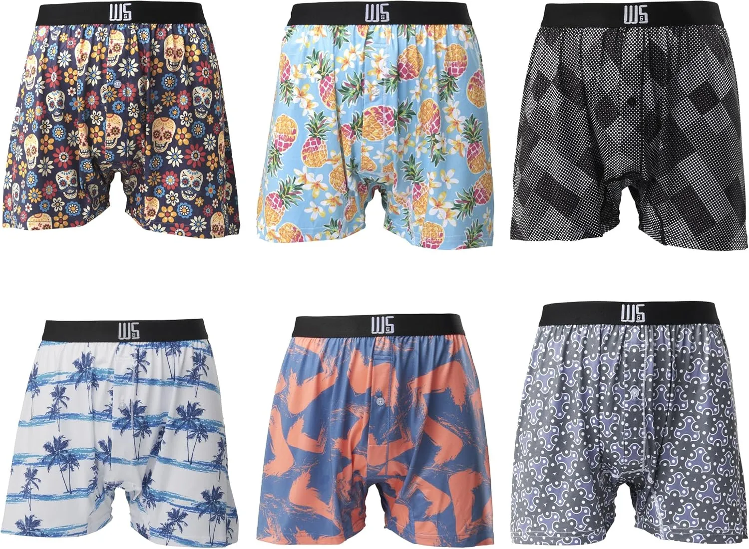 Warriors & Scholars | Mens boxer Shorts | Boxer shorts for men pack of 6 | Printed Mens underwear | Men boxer short underwear
