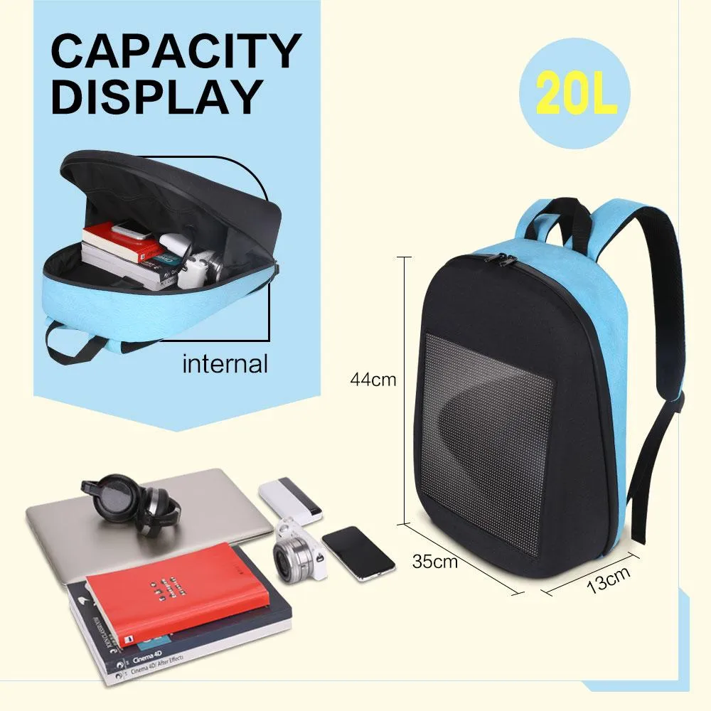 Waterproof WiFi Smart LED Screen Dynamic Backpack