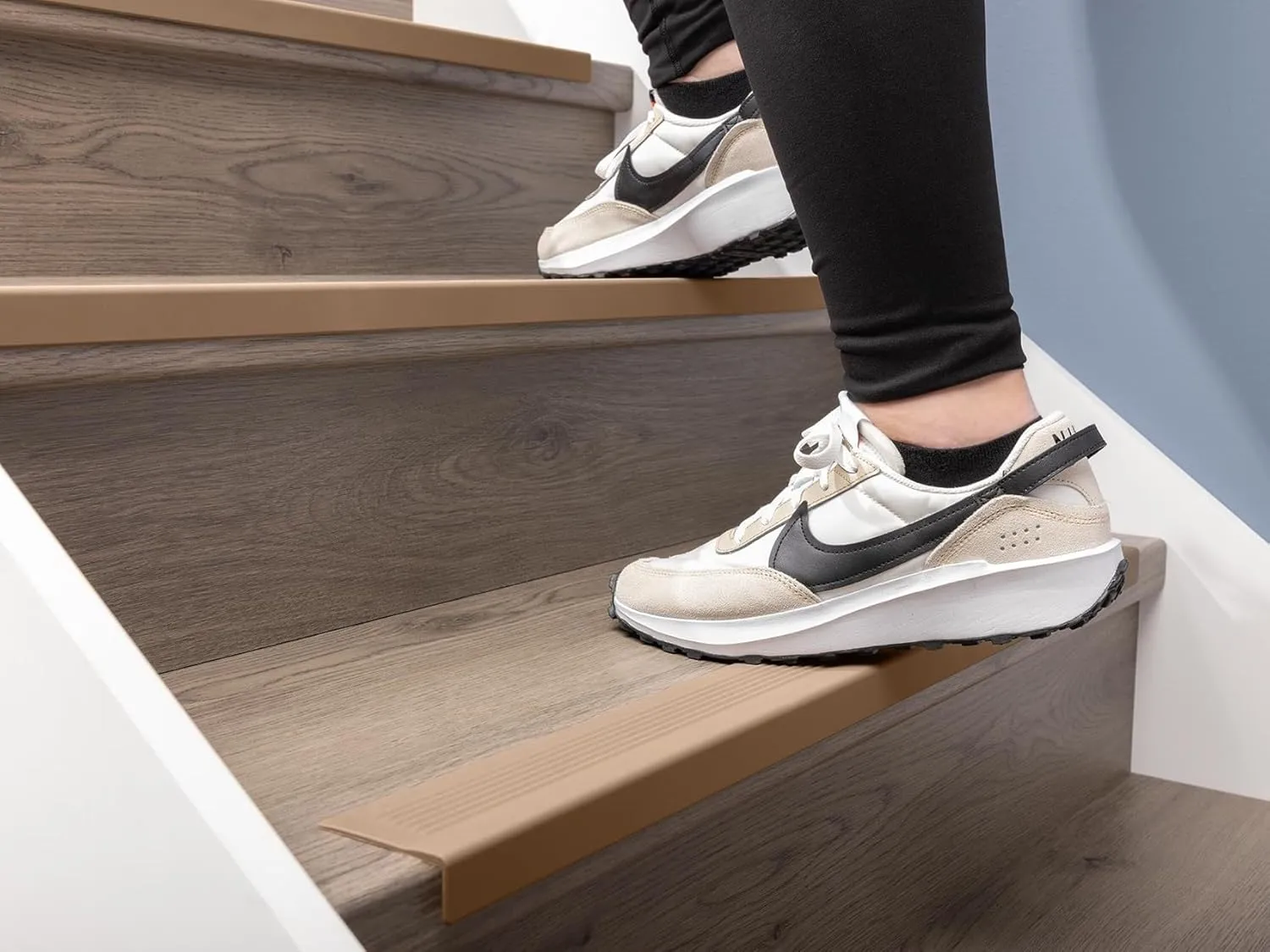 WeatherTech StairEdge - Non-Slip, Self-Adhesive Staircase Step Edge Protector in Tan, 29.5 Inch - 5 Pack
