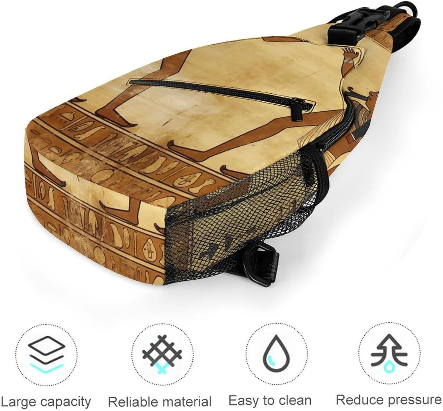 White Blooms Blue Butterflies Crossbody Bag, Sling Bag, Sling Backpack, Belt Bags for Travel Outdoors Hiking