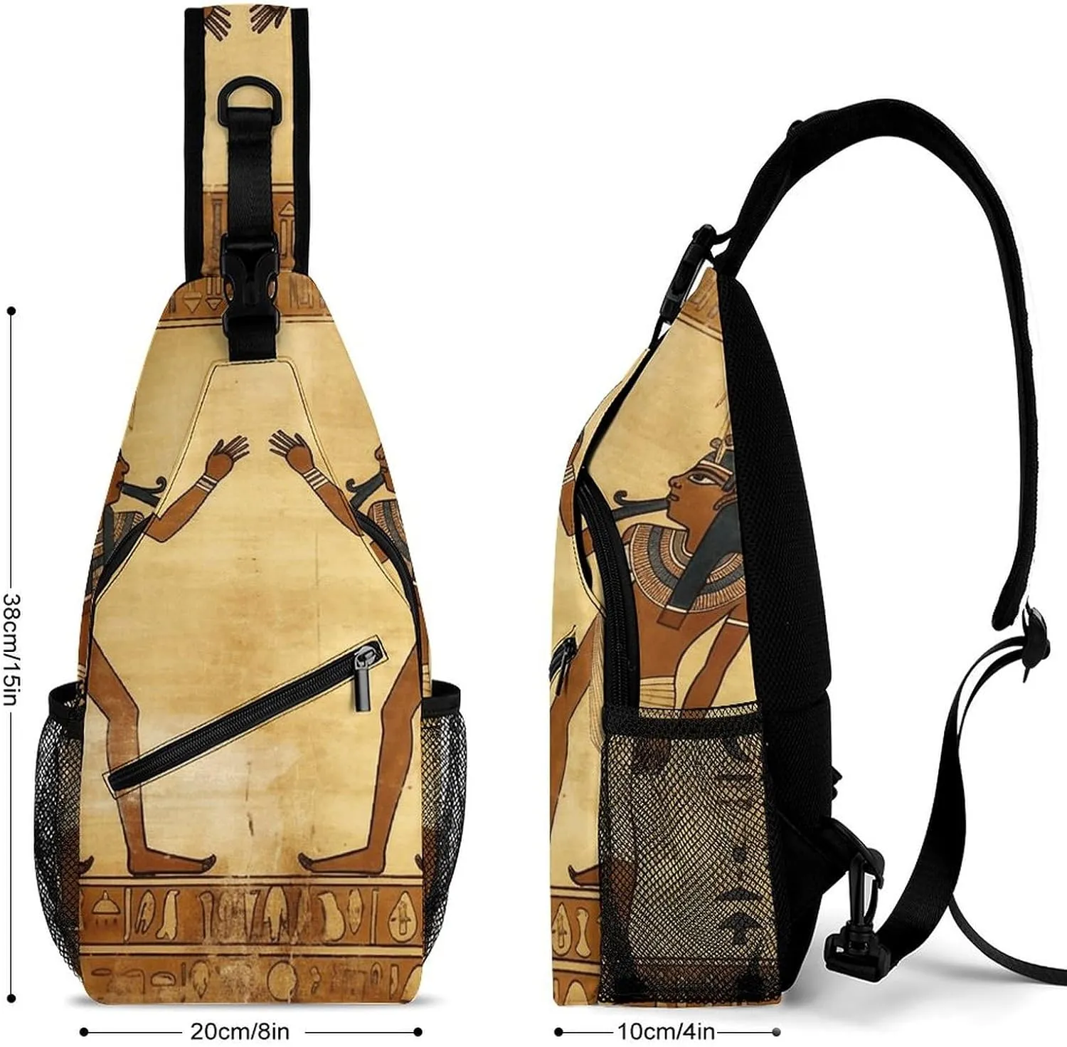 White Blooms Blue Butterflies Crossbody Bag, Sling Bag, Sling Backpack, Belt Bags for Travel Outdoors Hiking