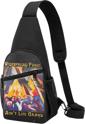 Widespread Music Panic Backpack Crossbody Sling Bag Daypack Fanny Pack Cross Body Bag for Men and Women Chest Bag Travel Hiking Daypack