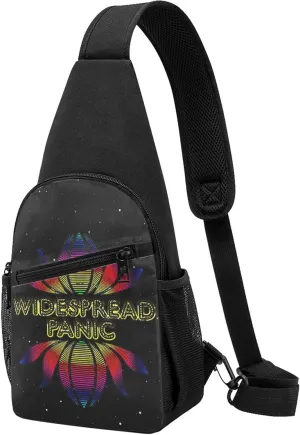 Widespread Music Panic Backpack Crossbody Sling Bag Daypack Fanny Pack Cross Body Bag for Men and Women Chest Bag Travel Hiking Daypack