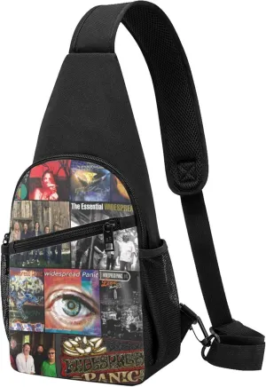 Widespread Music Panic Backpack Crossbody Sling Bag Daypack Fanny Pack Cross Body Bag for Men and Women Chest Bag Travel Hiking Daypack
