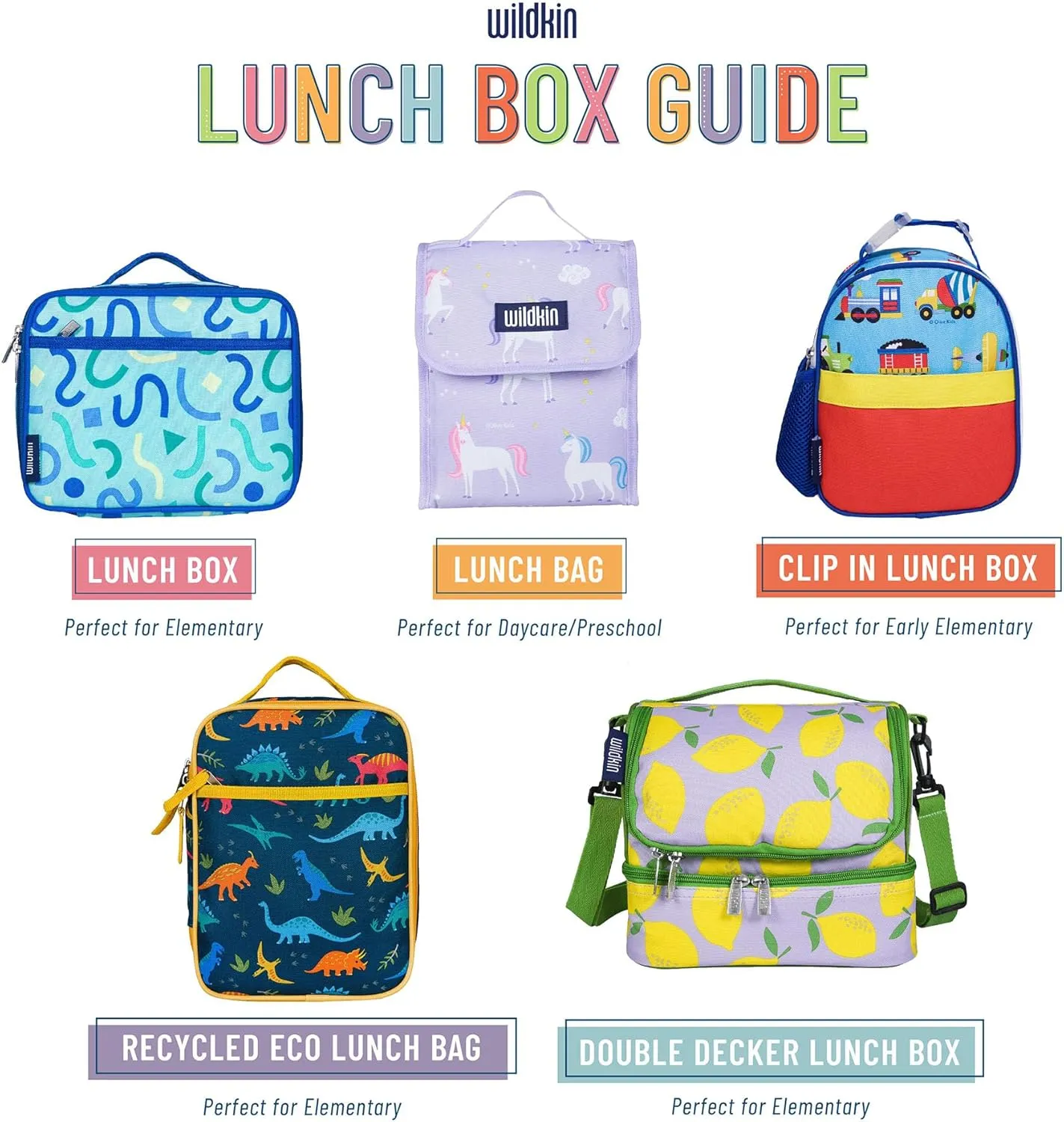 Wildkin Kids Insulated Lunch Box – Durable and Reusable for School & Travel - Rad Roller Skates