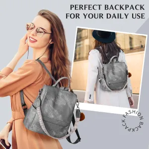 Woman Backpack Purse Waterproof Lightweight PU Leather Backpack, Multipurpose Travel Shoulder Bag Handbag