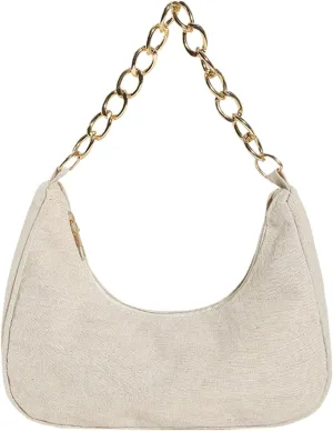 Women Shoulder Bag Fashionable New Pattern Flower Print Cute Daily Zipper Handbag Shoulder Tote Bag (Beige, One Size)