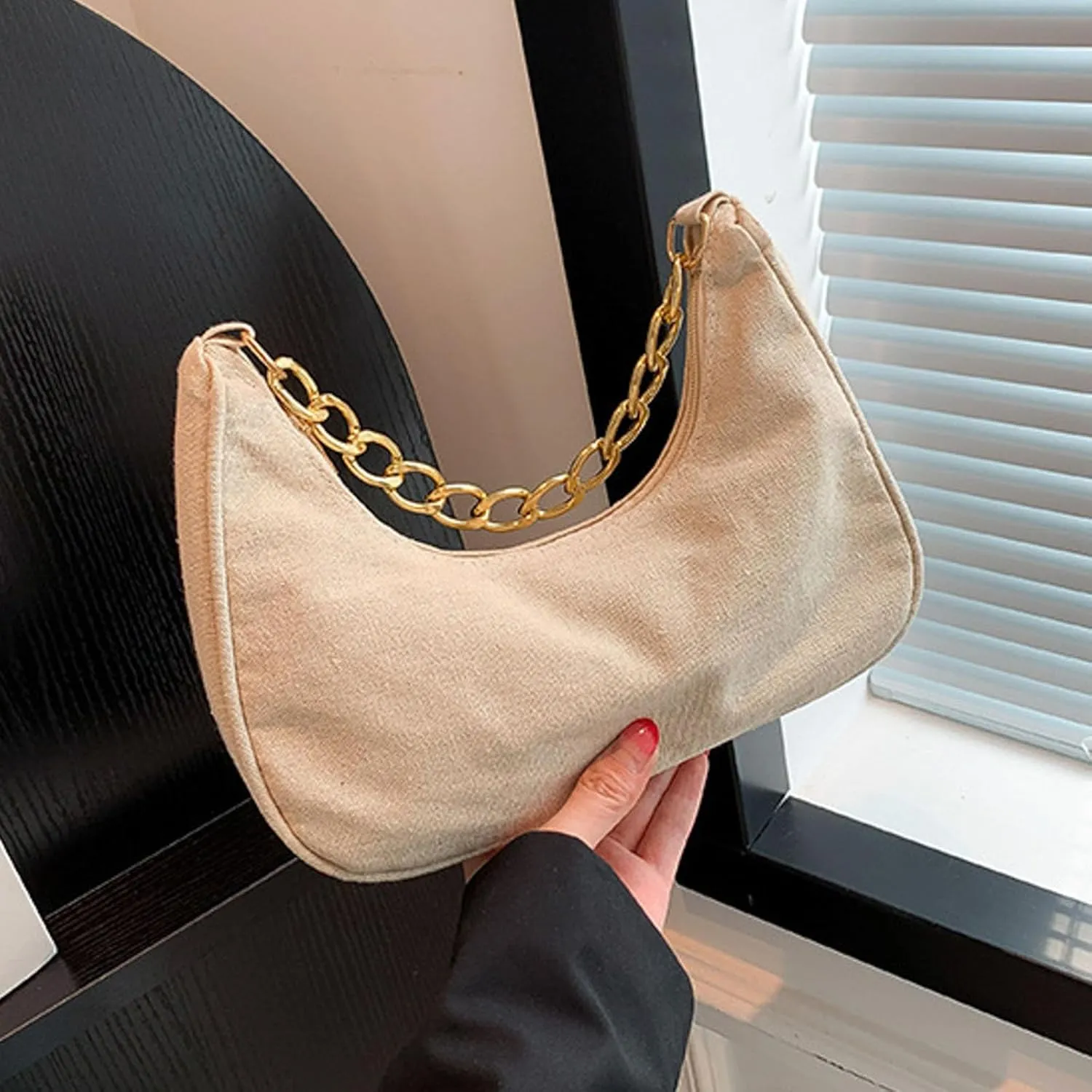 Women Shoulder Bag Fashionable New Pattern Flower Print Cute Daily Zipper Handbag Shoulder Tote Bag (Beige, One Size)