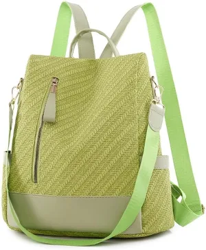 Women's Backpack Casual Daypack Large Capacity College Bookbag Lightweight Fashion Multipurpose Design Handbag Shoulder Bags (Green)