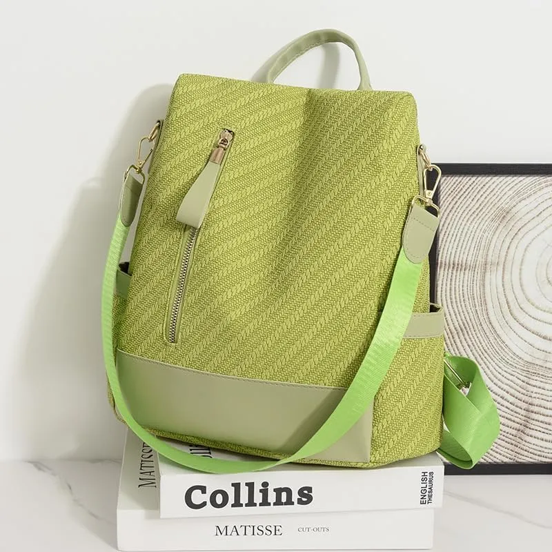 Women's Backpack Casual Daypack Large Capacity College Bookbag Lightweight Fashion Multipurpose Design Handbag Shoulder Bags (Green)