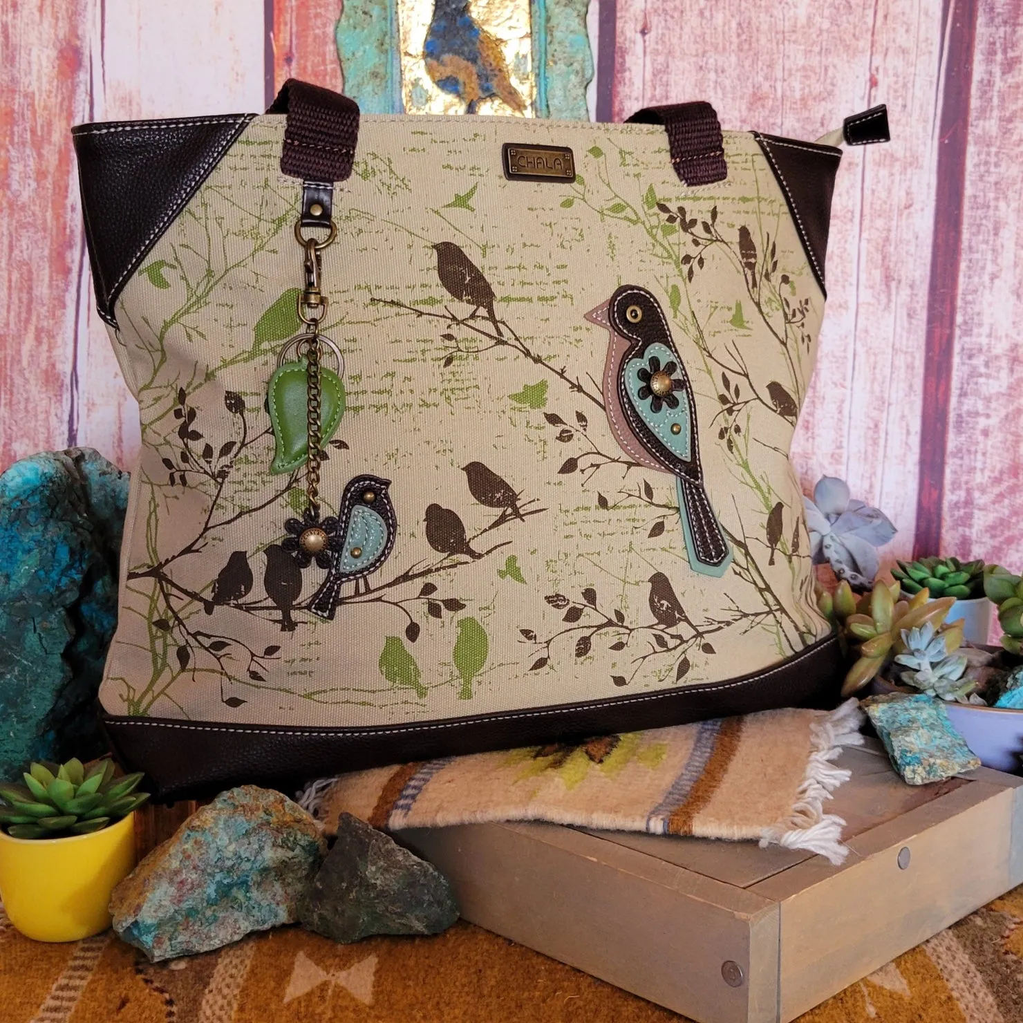 Women's Bird Safari Canvas Tote by Chala 912PB0