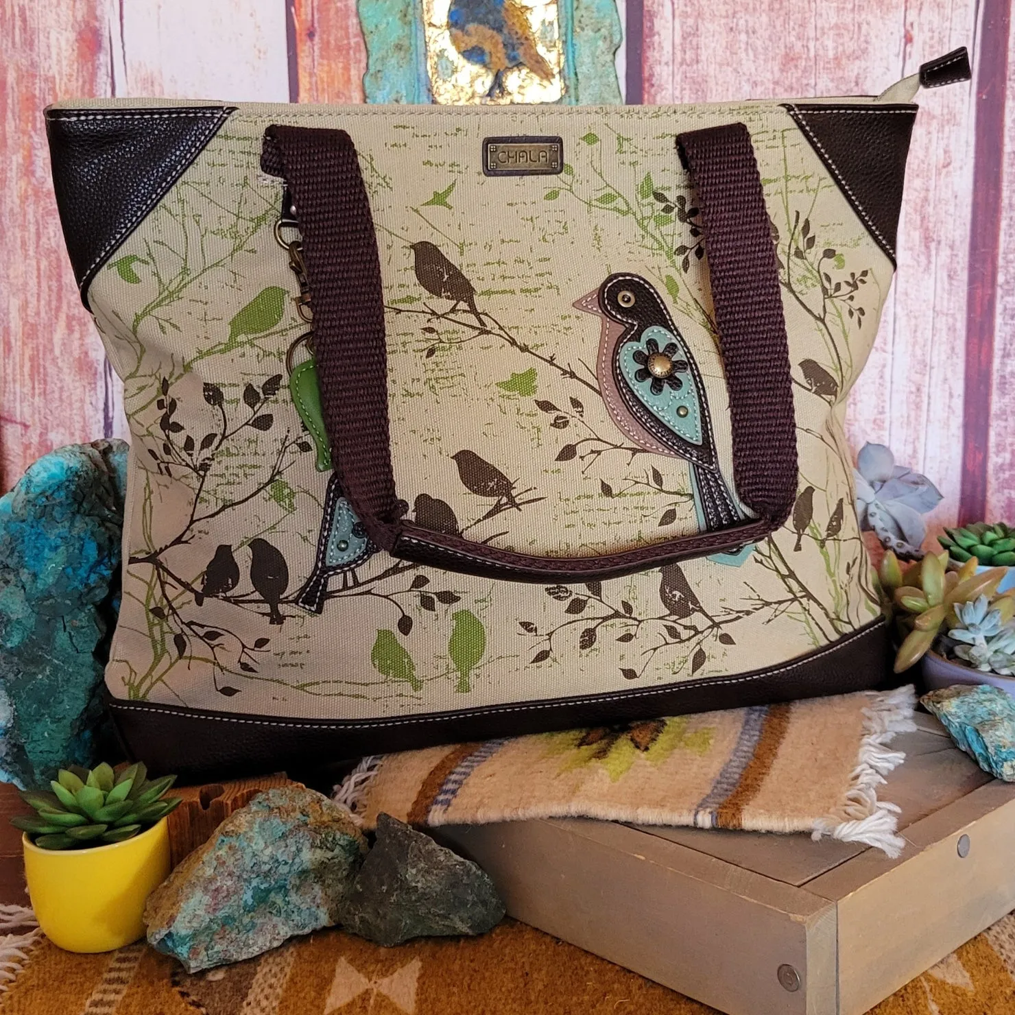 Women's Bird Safari Canvas Tote by Chala 912PB0