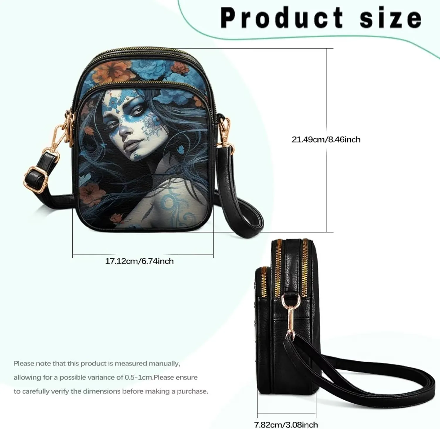 Womens Crossbody Bag Small Messenger Bag Crossbody Purse Cell Phone Bag Wallet Purses Adjustable Strap