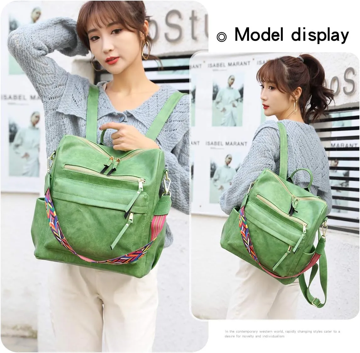 Women's Fashion Backpack Purse Multipurpose Design Convertible Satchel Handbags Shoulder Bag Travel bag