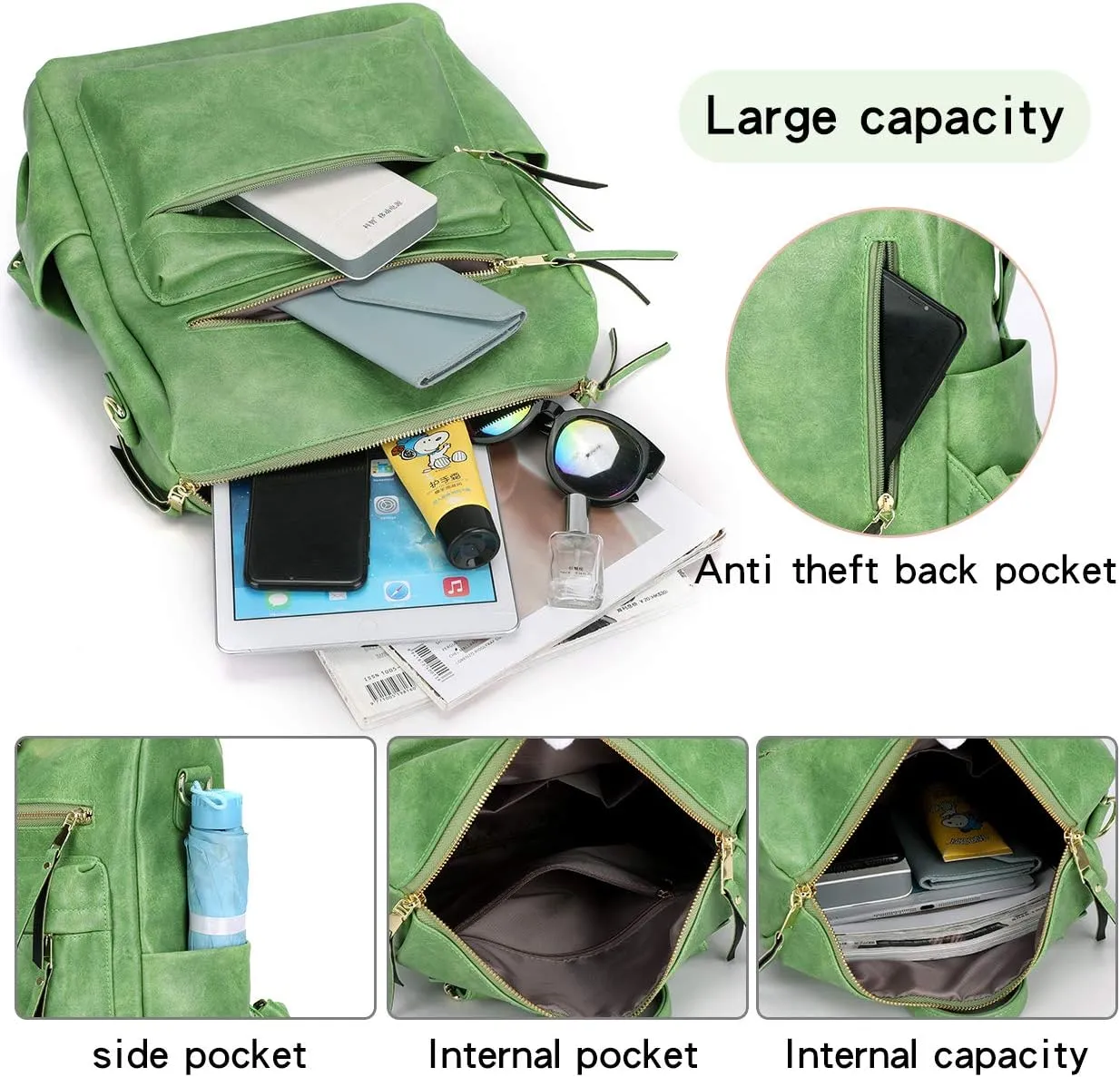 Women's Fashion Backpack Purse Multipurpose Design Convertible Satchel Handbags Shoulder Bag Travel bag