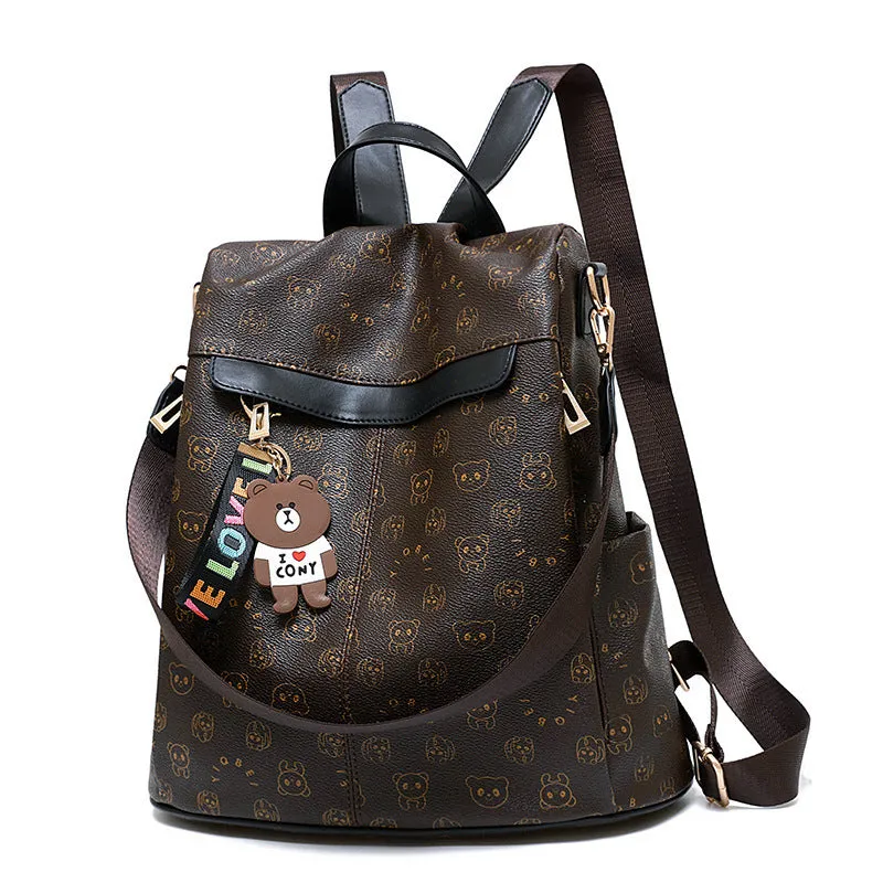 Women's Korean Style Fashionable Soft Leather Personalized And Backpacks