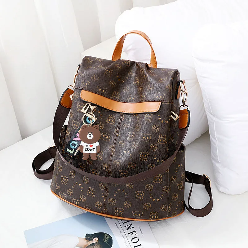 Women's Korean Style Fashionable Soft Leather Personalized And Backpacks