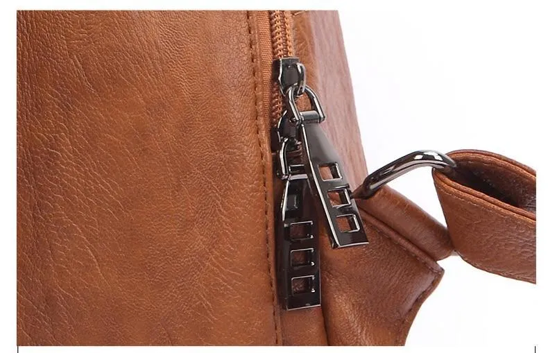 Women's Leather Anti Theft Backpack