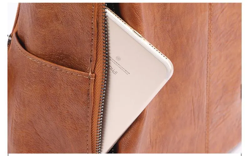 Women's Leather Anti Theft Backpack