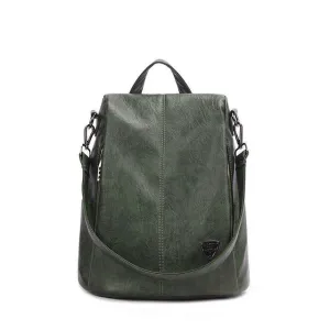 Women's Leather Anti Theft Backpack