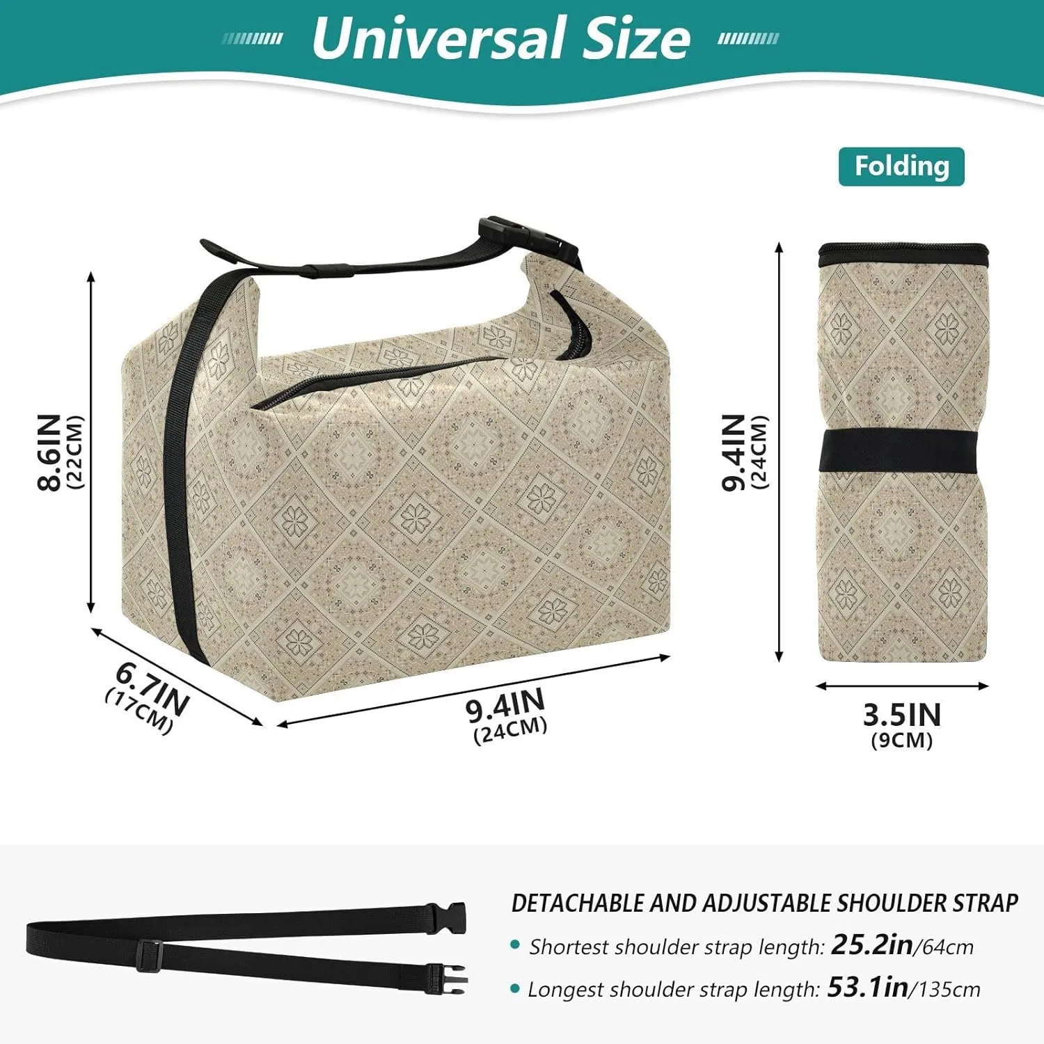 Women's Reusable Lunch Bag Insulated Cooler for Work Outdoor Adventures