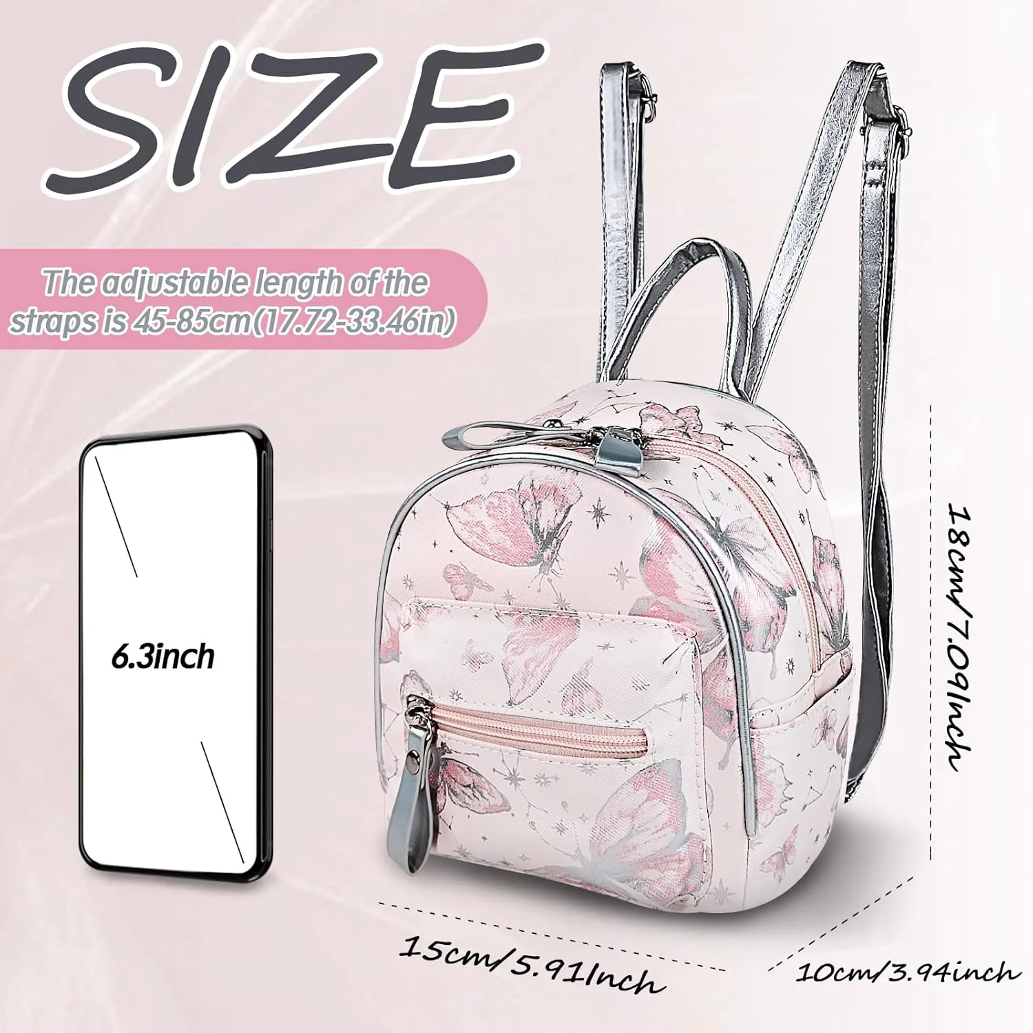 Womens Small Backpack Purse, PU Leather Backpack Handbag Small Backpacks for Women, Cute Mini Backpacks (white)