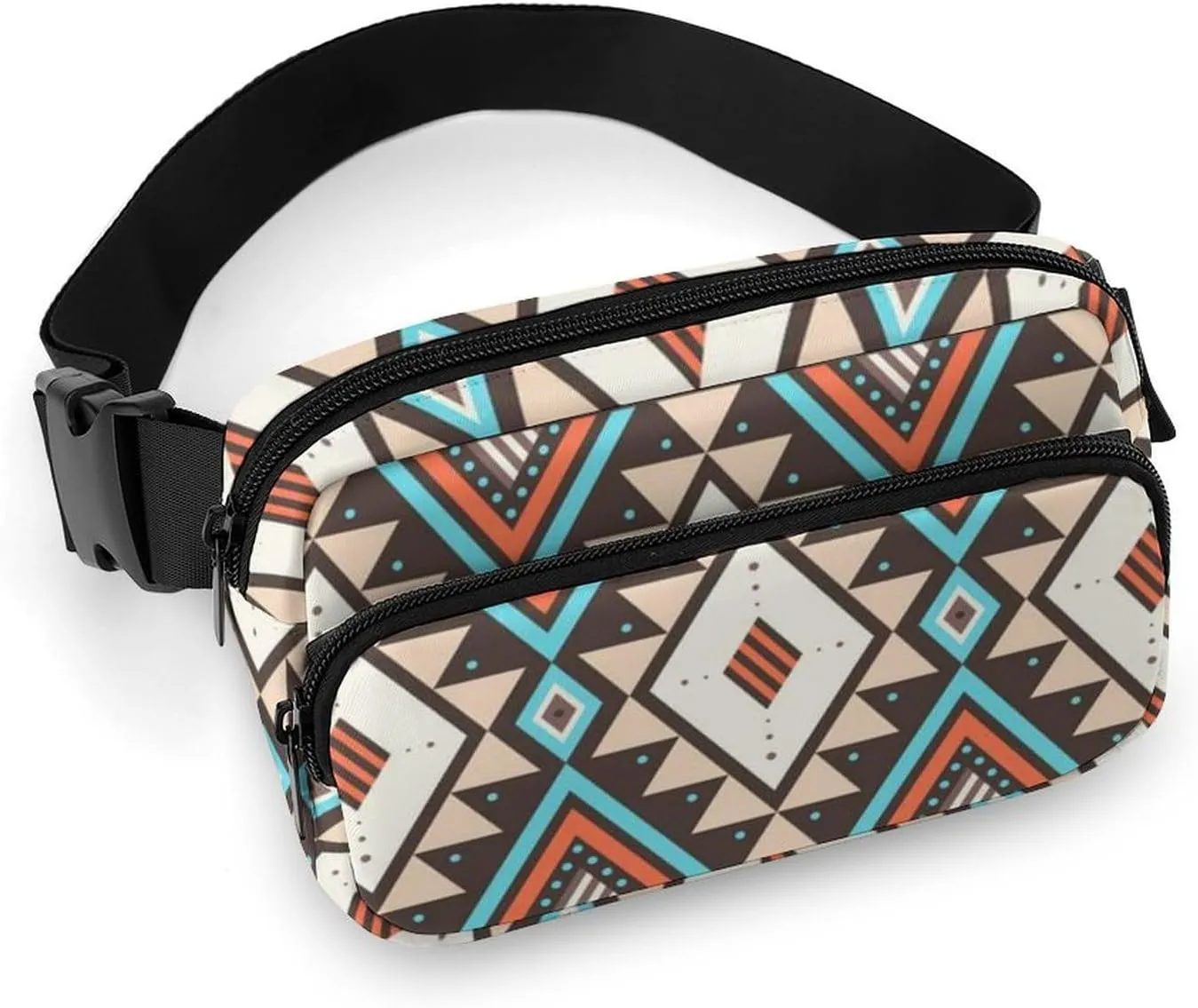 Womens Waterproof Running Belt Bag Compatible with Southwestern Aztec Native American Ethnic Decor, Fanny Pack with Adjustable Waist Strap